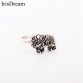 8 pieces Antique Silver Rings Set For Women Elephant Snake Moon Party Club Bohemian Punk Ring Fashion Jewelry